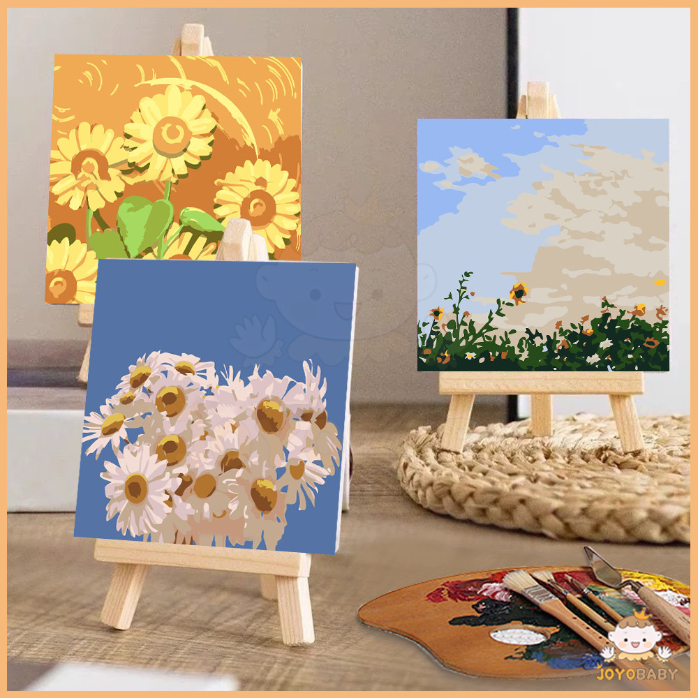 JOYOBABY diy 20X20ซม จิตรกรรม งเฟรมไม้พร้อมอุปกรณ์ เสริมทักษะ ภาพวาดด้วยตนเอง ของขวัญ DIY สำหรับตกแต่งบ้าน