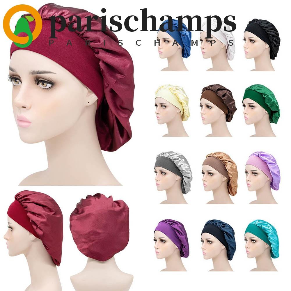 Parischamps หมวกนอนสบายแฟชั่น Nightcap ผ้าไหมผู้หญิง Lady Bath ซาติน Bonnet