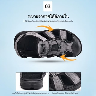 รองเท้าหนัง รองเท้าแตะลําลอง ส้นหนาเหมาะกับเดินชายหาดกลางแจ้ง ด้านล่างนุ่ม ลื่น แฟชั่นสําหรับผู้ชาย