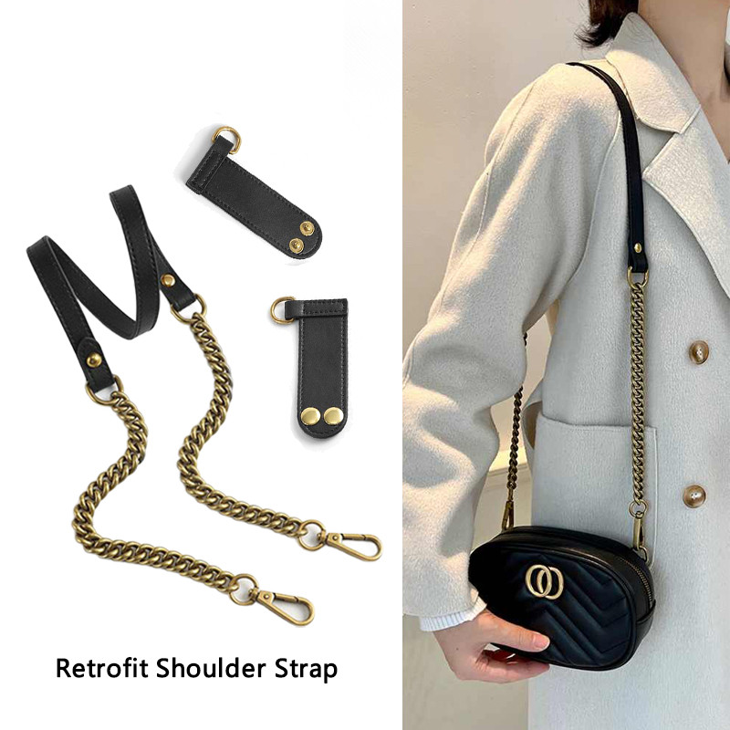 2024 Black bag strap G bag Mini strap สายกระเป๋าสะพายข้างโดยไม่ต้องดัดแปลงหมัด