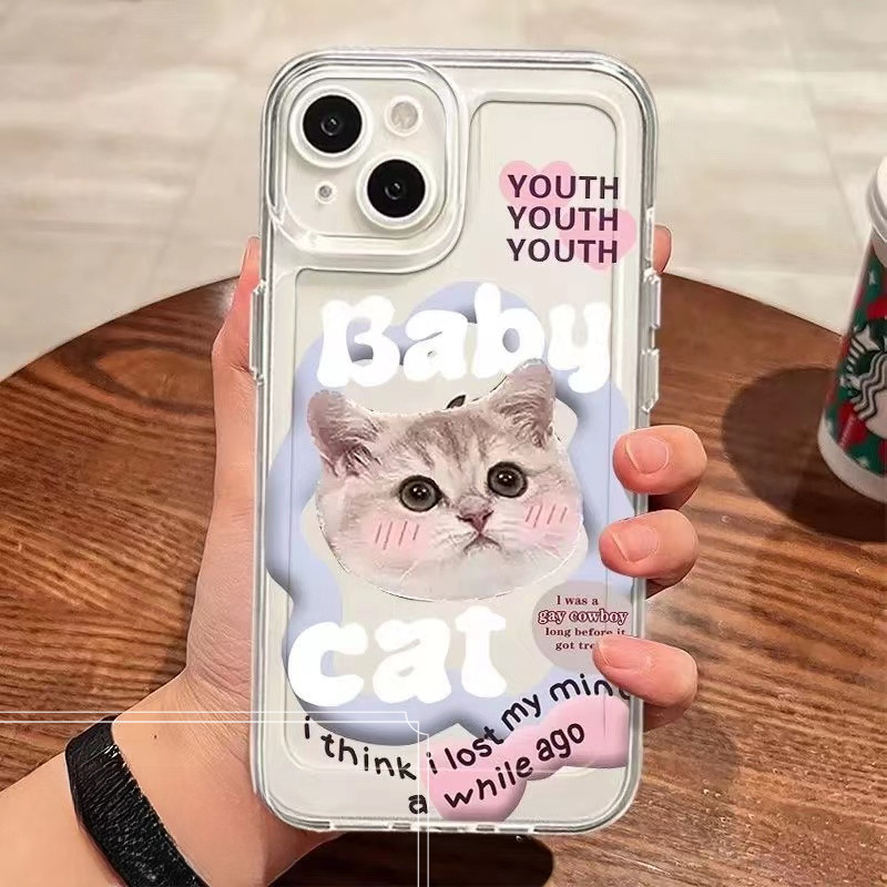 COD ไอโฟน 15โปรแม็กซ์ 14 13 12 11X เคสโทรศัพท์ เคสป้องกัน แอปเปิล เคสป้องกันแมวน่ารักการ์ตูนคู่ แอปเปิล เคสโทรศัพท์ป้องกันเคสนิ่ม