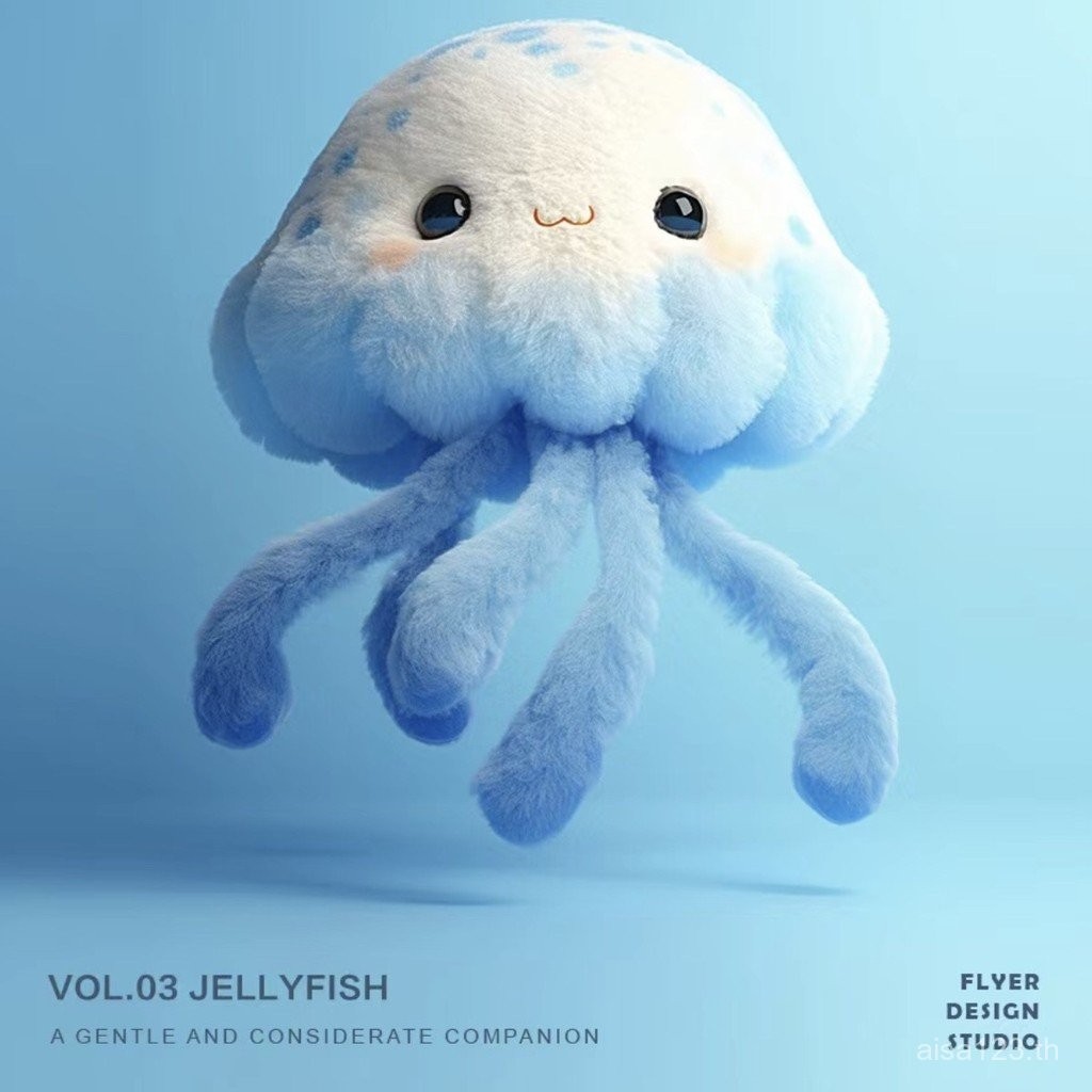 ของเล่นจี้ตุ๊กตาแมงกะพรุนของเล่นตุ๊กตาสัตว์การ์ตูนน่ารักตุ๊กตาพวงกุญแจกระเป๋าหนังสือ