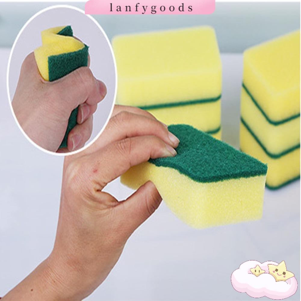 Lanfy ฟองน้ําล้างจาน, ทําความสะอาดห้องครัว เครื่องมือทําความสะอาดในครัวเรือน แผ่นใยขัด, ฟองน้ําทําความสะอาดแบบใช้ซ้ําได้