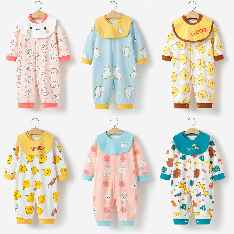 เด็ก ชุด แขนยาวผ้าฝ้าย 100% ชุดนอนเด็กเสื้อผ้าเด็กฤดูใบไม้ผลิฤดูใบไม้ร่วงเสื้อผ้าทารกแรกเกิด