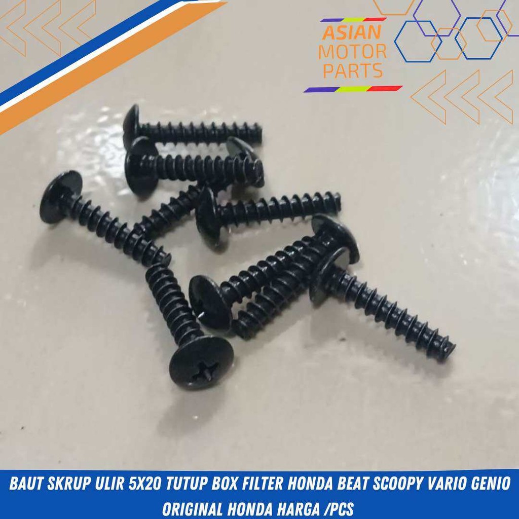 น็อตสกรูเกลียว 5x20 สําหรับ honda beat, scoopy, vario, genio ฝาครอบกล่องกรองเดิม - รูปที่ 2