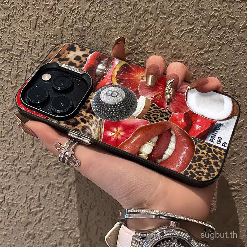 เคสโทรศัพท์สุดเท่แบบเต็มหน้าจอลายเสือดาวเหมาะสำหรับ iPhone 11PROMAX 11 12 13 14 15 16 PRO MAX 8PLUS xsmax x XR 12pro 13PROMAX 13pro 14Pro 14PLUS เคส u9fy