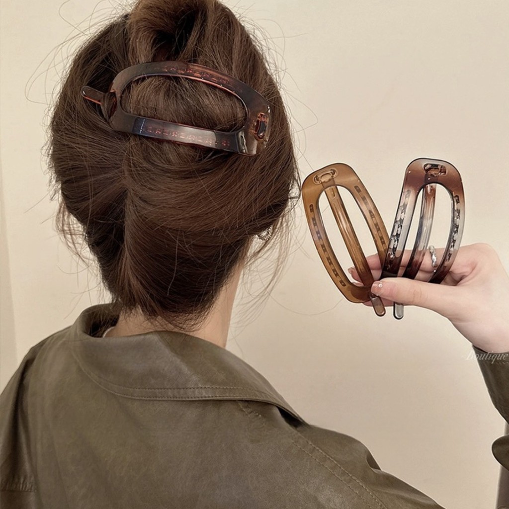 อะคริลิครูปไข่ Hairpin หางม้า Twist Clamp Barrettes Headwear สําหรับผู้หญิงสาวกลับหัวผม Claws แต่งหน้าผม Fix Artifact