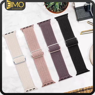 สายยางยืดไนลอน For IWatch Apple Watch Ultra 3 2 Series 11 10 9 8 7 5 6 4 3 SE 49มม 45มม 46มม 44มม 42มม 40มม 38มม เทปถัก