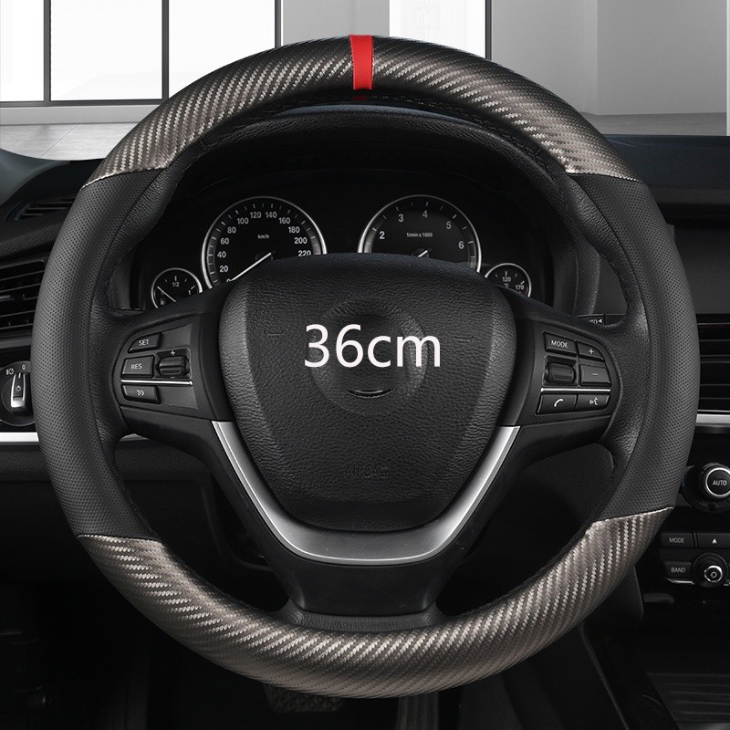 Xf 36 ซม.หนัง + คาร์บอนไฟเบอร์พวงมาลัยรถขนาด S สําหรับ Honda Civic Ciimo หยก SUZUKI Alto NISSAN Juke