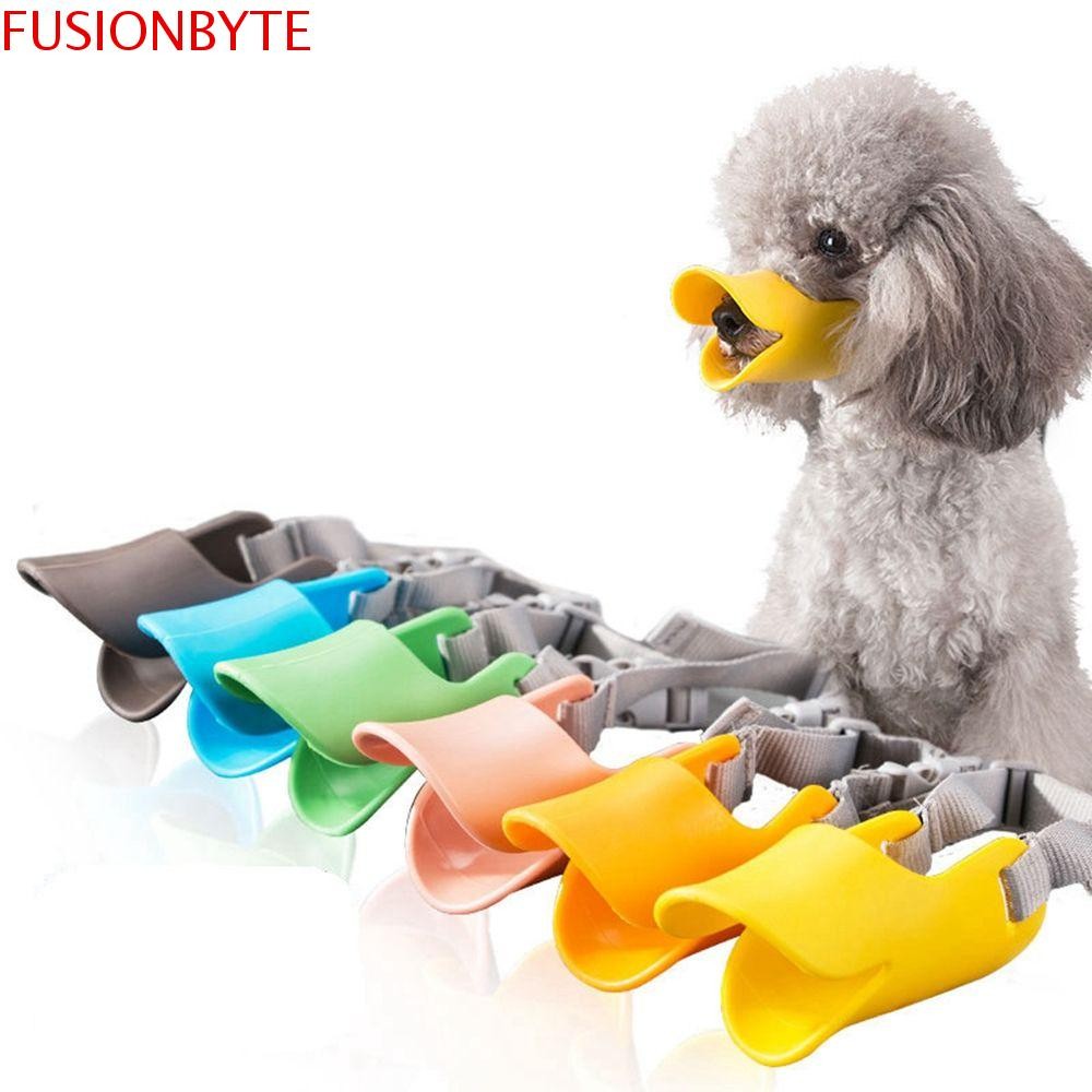 Fusionbyte สัตว์เลี้ยง Breathable Muzzle หยุดเห่า Chewing Leatherette ไนลอนตาข่ายเป็ดปากลูกสุนัขปากครอบคลุม