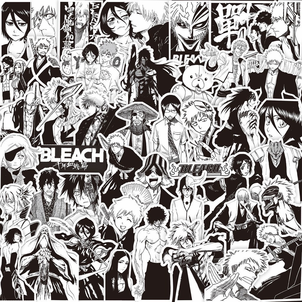 Y&P| ชุดสติ๊กเกอร์ BLEACH ชุดสติกเกอร์กราฟฟิตีกันน้ำอะนิเมะ, 75 แผ่น/ชุด