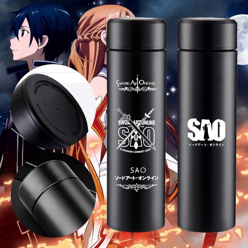 การ์ตูนอะนิเมะกระติกน้ําร้อนถ้วยดาบศิลปะออนไลน์ Kiritani Kazuto อะนิเมะอุปกรณ์ต่อพ่วงกระติกน้ําร้อนถ้วยน้ํา sao Travel ถ้วยชาแบบพกพานักเรียน