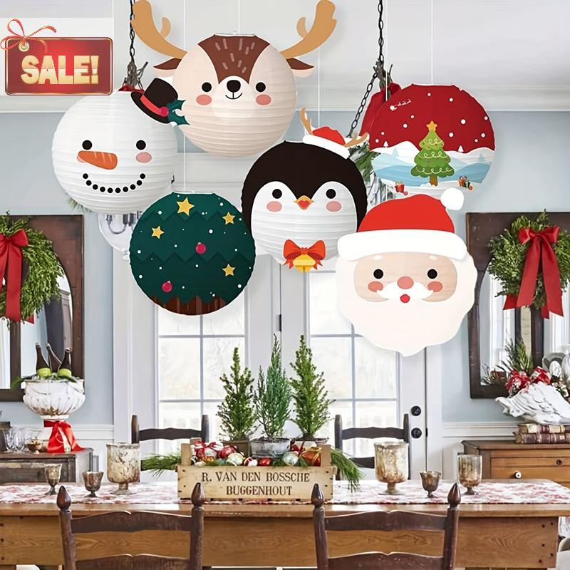 Bl โคมไฟคริสต์มาส Christmas Party ตกแต่ง DIY โคมไฟกระดาษการ์ตูนแบบพกพาแขวนเครื่องประดับ A