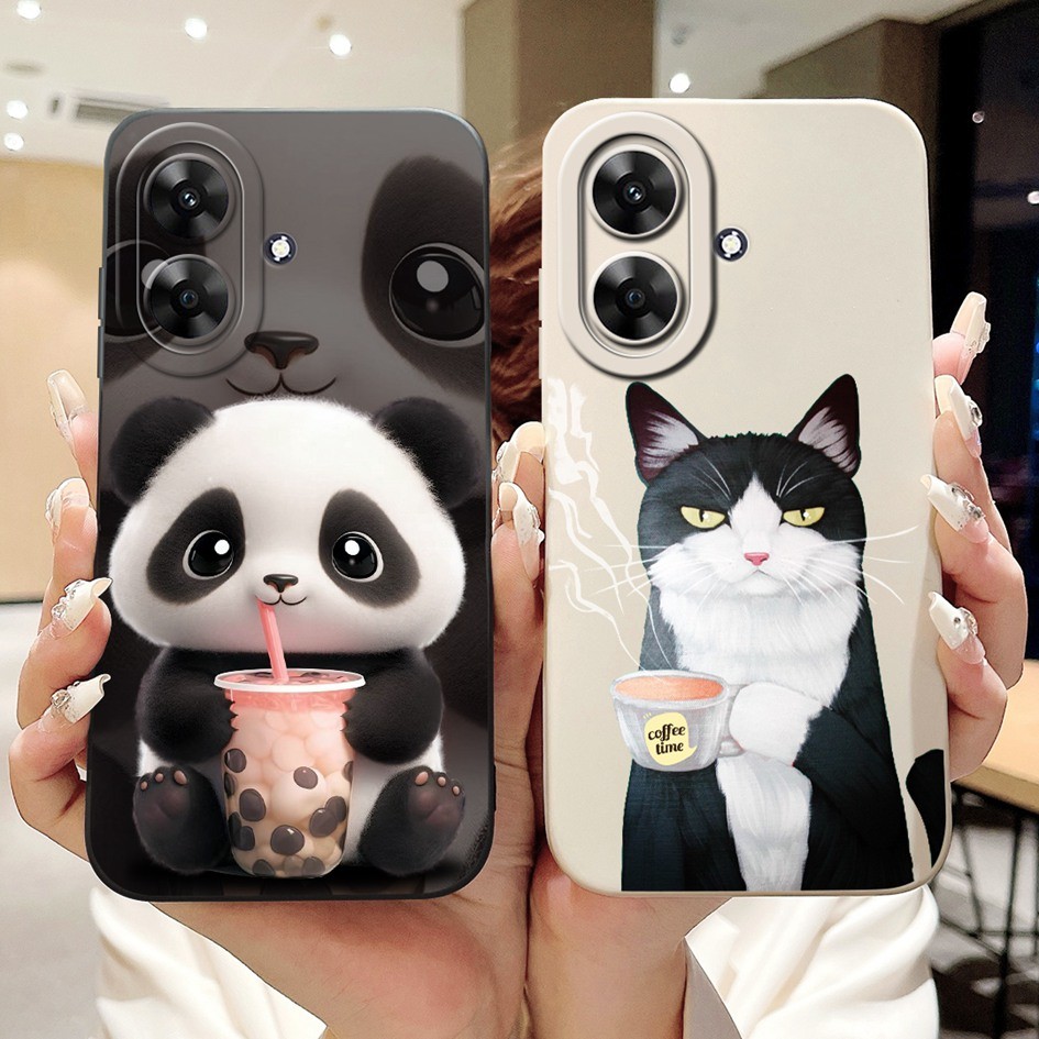 ปลอกการ์ตูนน่ารักสําหรับrealmeหมายเหตุ 60 Narzo N61 เคสโทรศัพท์Creative Pandaกระต่ายซิลิโคนอ่อนนุ่มปกหลังสําหรับRealme Note60 กรณี