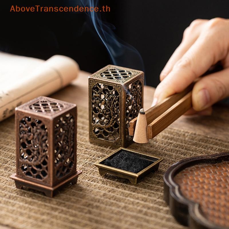 Above โลหะผสม Censer ธูปผู้ถือสแควร์แนวตั้งธูป Burner ในร่มเครื่องประดับบ้านจีนธูป Burners TH