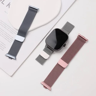 แหวนมิลาน for Redmi watch 6 5 Redmi Watch 4 สแตนเลสอุปกรณ์โลหะแม่เหล็ก Xiaomi Mi Band 8 Pro / Mi Band 10 9 Pro สายนาฬิกา