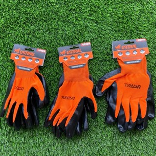 ถุงมือเคลือบยาง มีสีดำ-สีส้ม ขนาด 8,9,10 นิ้ว แพ็ค  1 คู่ คว…