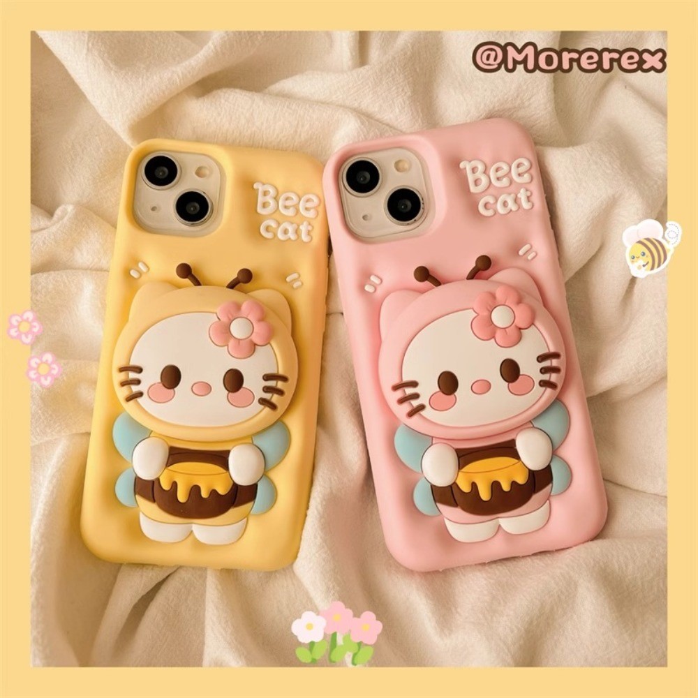 เคส IPhone ซิลิโคนนุ่ม IPhone 11 น่ารักการ์ตูน Hello Kitty เคสโทรศัพท์ IPhone 14 Pro Max Thicken กันกระแทกกล้องป้องกันกรณีสําหรับ IPhone 16 15 14 13 12 11 Pro Max