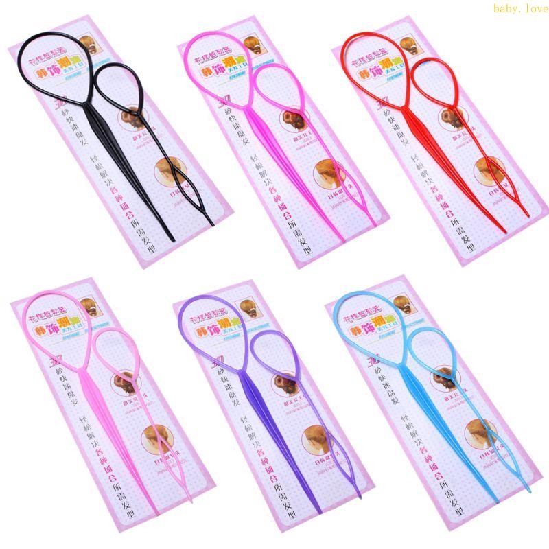 Dasbsug 2 ชิ้นชุดหญิงสาวผมหางม้าจัดแต่งทรงผม Maker คลิปเครื่องมือผม Ties Braider Accesso