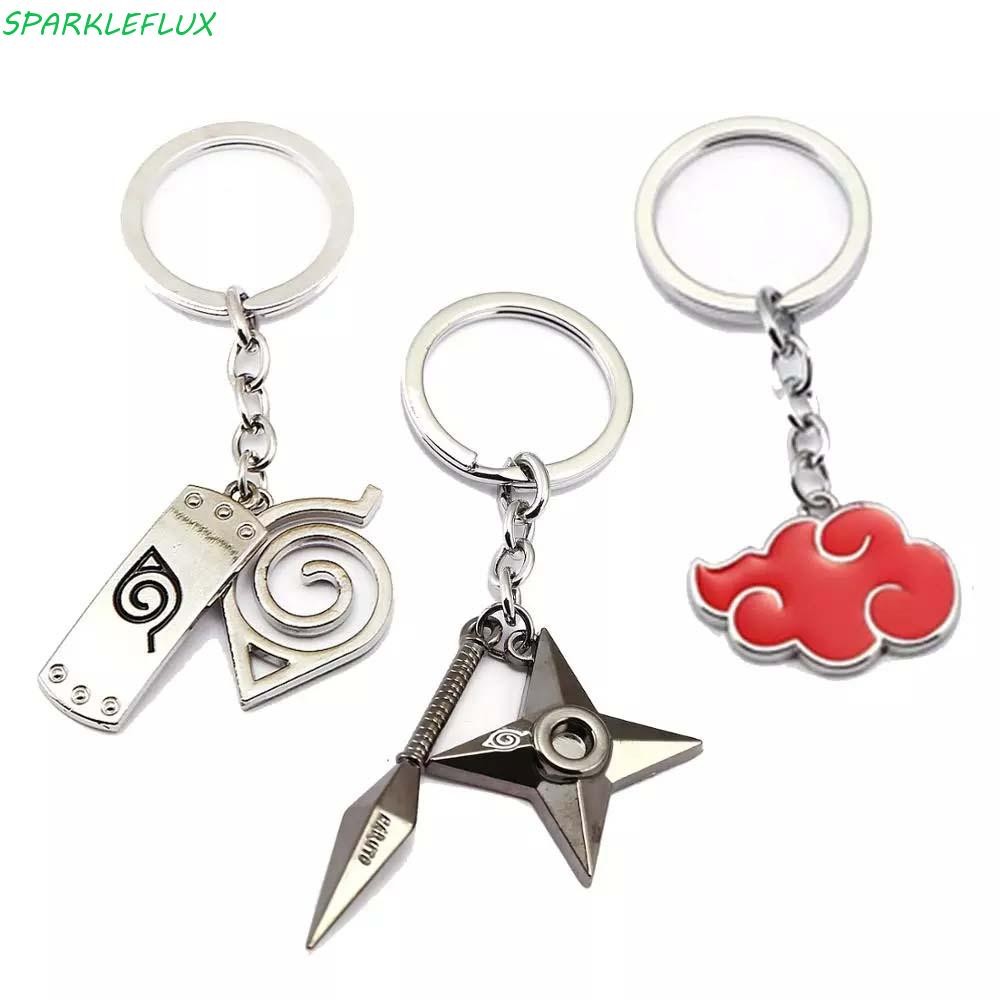 Sparklefflux Naruto Key แหวนโลหะพิเศษกุญแจรถพวงกุญแจการ์ตูนพวงกุญแจพวงกุญแจรถ Naruto สัญลักษณ์