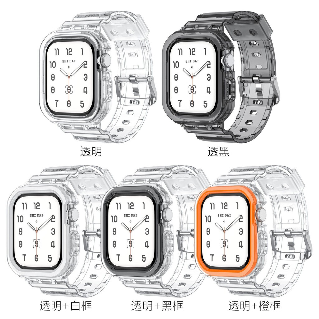 Glacier Apple สายรัดน้ำแข็งใสแบบชิ้นเดียว42/46mm สำหรับ Apple watch10นาฬิกา iwatch10