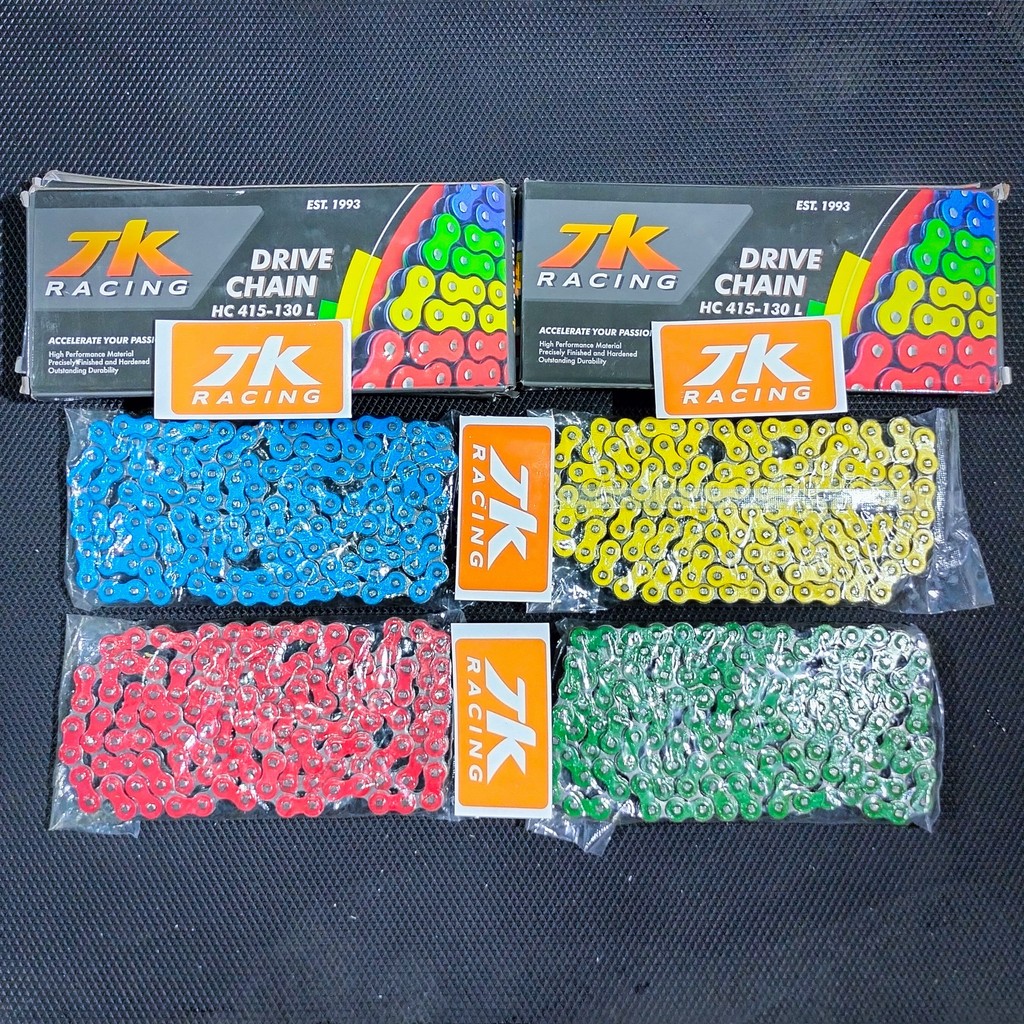 HIJAU MERAH TK RACING CHAIN 415 - 130 TYPE HS/HC COLOR GOLD/RED/YELLOW/BLUE/GREEN TK RACING MOTORCYC