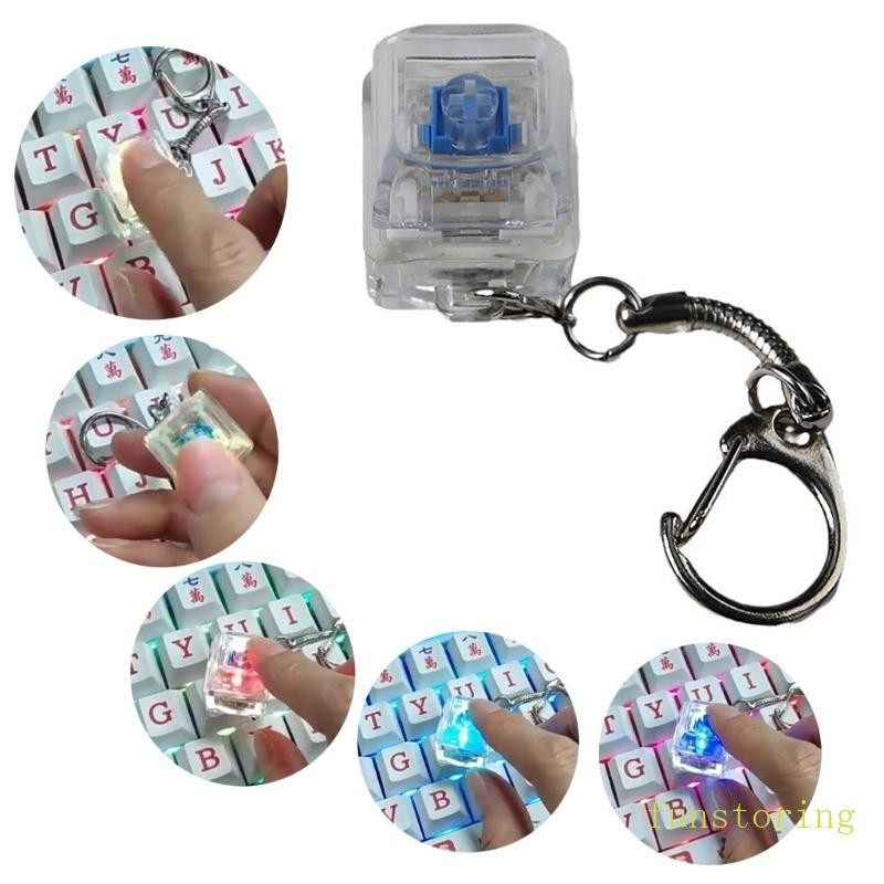 Fun LED Mechanical Keyboard Switches การทดสอบความเครียดบรรเทาพวงกุญแจของเล่น 1PC