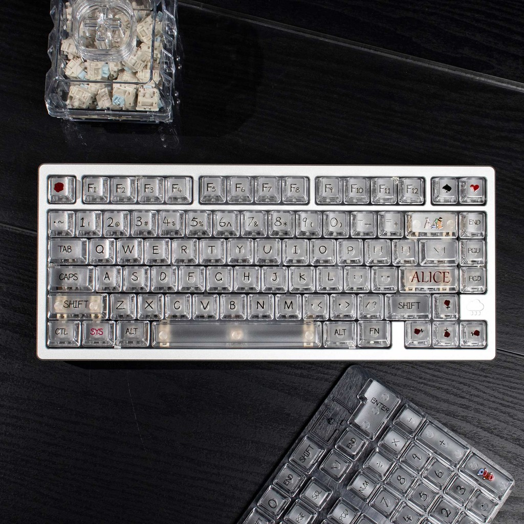 OEM โปรไฟล์โปร่งใส Scrub Feel Keycaps Big Fon PC keycaps ชุดสําหรับคีย์บอร์ดแบบกลไก