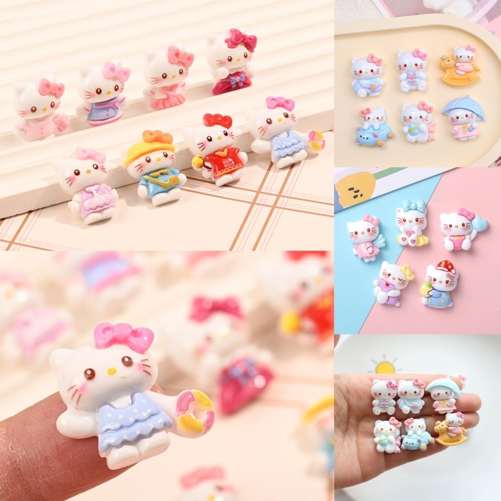 สติกเกอร์ติดถ้วยน้ำสามมิติลายแมวคิตตี้เงาติดแก้วเก็บความร้อนทำด้วยมือ DIY ครีมกาวติดกล่องเก็บการ์ด