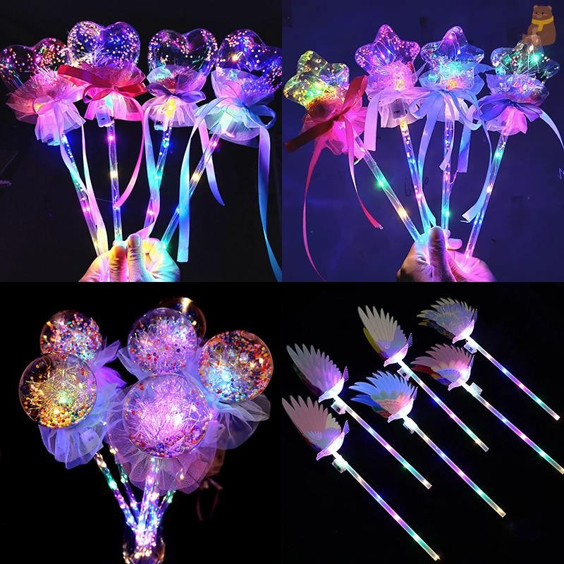 [TA] Led เรืองแสง Magic Wand บอลลูน Star Eagle Love Sparkle Fairy Stick ของเล่นมือถือ Princess Wand เด็กของขวัญคอสเพลย์ Party Favor TH
