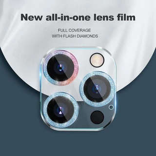 AK เพชรแฟลชฟิล์มกล้องไอโฟนรุ่นใหม่ ฟิล์มกระจกเลนส์กล้อง สำหรับ for iphone 17 16 11 13 12 14 15 Pro Max 13 12 Mini