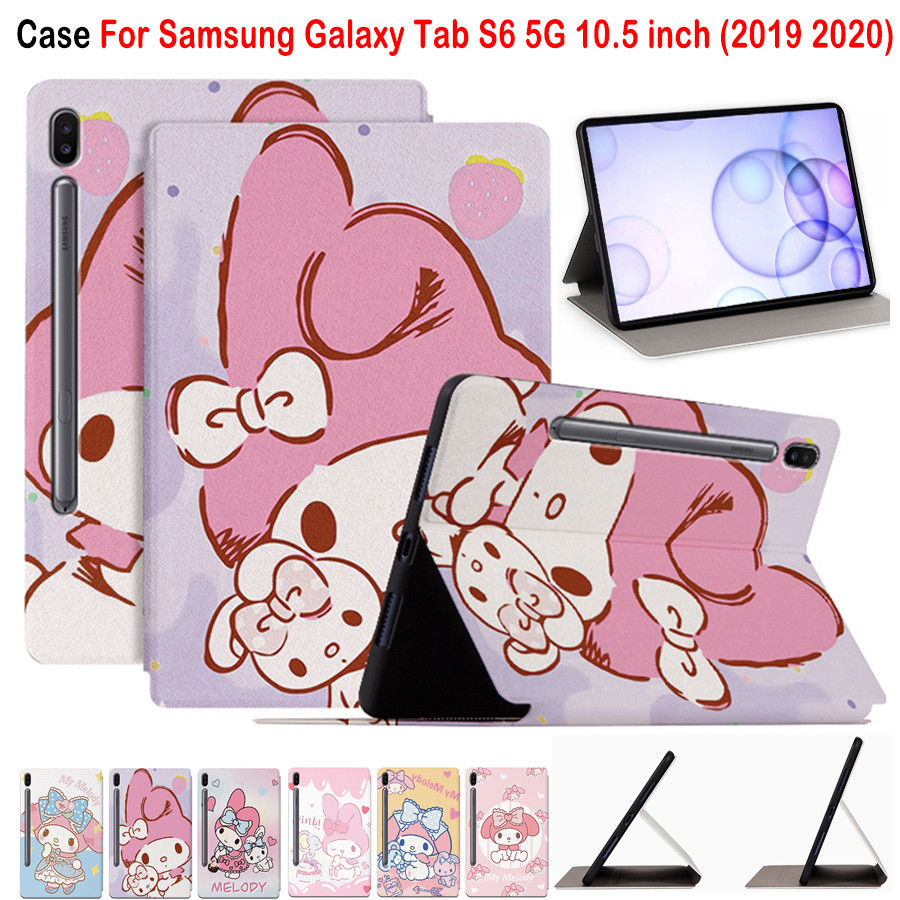 สําหรับ Samsung Galaxy Tab S6 5G 10.5 นิ้ว (2019 2020) คุณภาพสูง PU หนังฝาครอบ SM-T860 SM-T865 SM-T866N แฟชั่น Melody Series แท็บเล็ตป้องกันกรณี