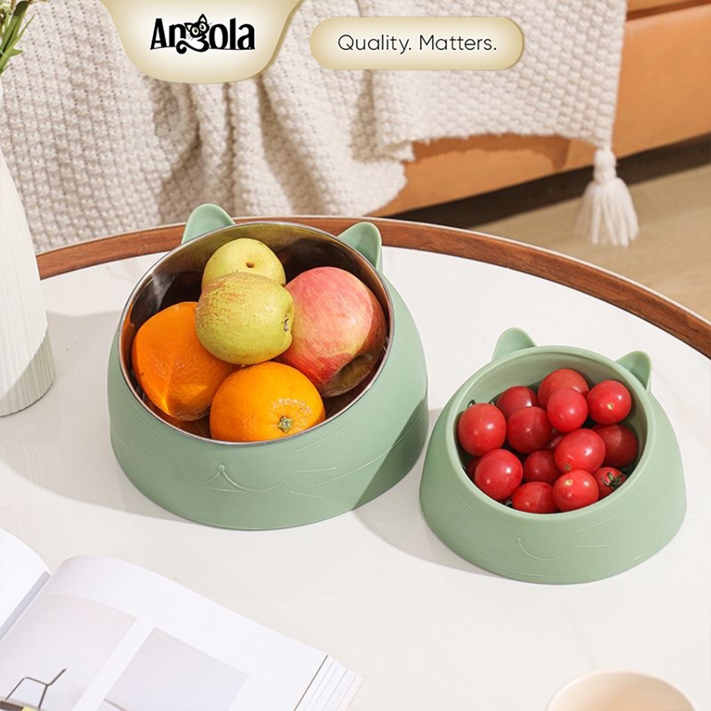 [GET 3 ชิ้น] Angola ชามขนมเพื่อสุขภาพ M77 Gemoy Cat Design ชามผลไม้/ชามพลาสติก