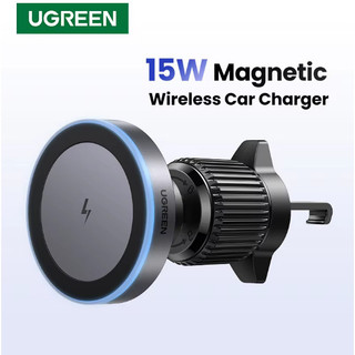 Ugreen Magnetic Wireless Car Charger Magsafe ที่วางโทรศัพท์ในรถยนต์สําหรับ iPhone 16 แท่นชาร์จไร้สาย