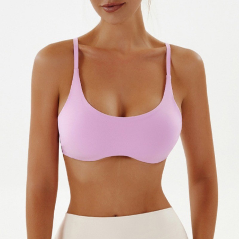 LASYYOGASports Bra U-รูปกลับสายคล้องไหล่ปรับได้ Nude Bra Gym Fitness