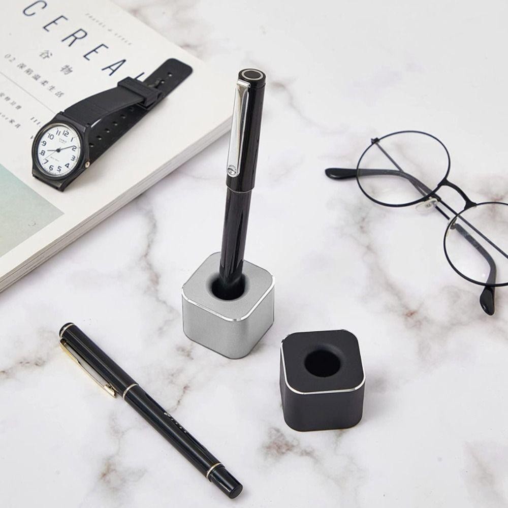 แท่นวางปากกาโลหะ นิเลียน เครื่องใช้สํานักงาน ที่ใส่ปากกาอลูมิเนียมขนาดเล็กช่องดินสอกันลื่นรูปทรงสี่เหลี่ยมสร้างสรรค์ - รูปที่ 4
