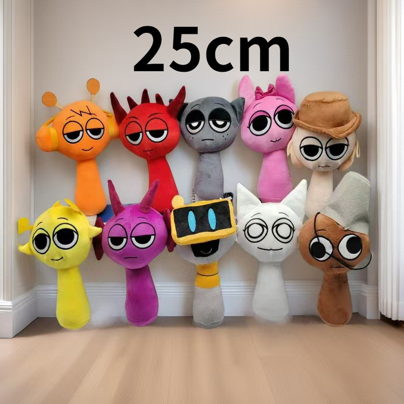 25 ซม.Sprunki Incredibox Sprunki Wenda สีเทา Oren Raddy ตุ๊กตาของเล่นของขวัญคริสต์มาสสําหรับเด็ก Sprunki