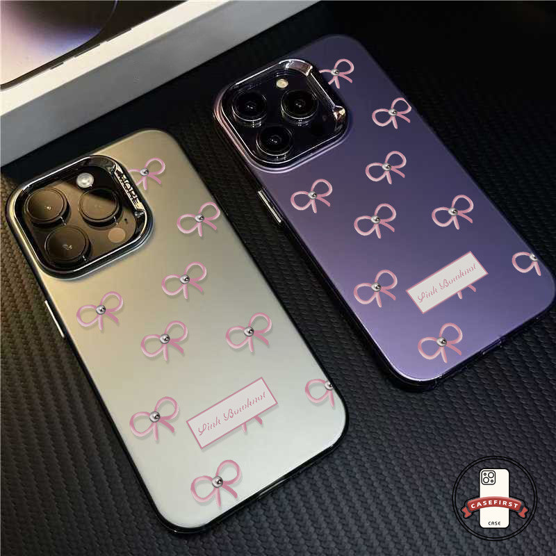 แฟชั่นไข่มุกน่ารักโบว์สีชมพูการเคลือบนุ่ม เคสVIVO Y20i Y15 Y17s Y16 Y12 Y35 Y21 Y18 Y31 Y27 Y20A Y91 Y20 Y36 Y27s Y30i