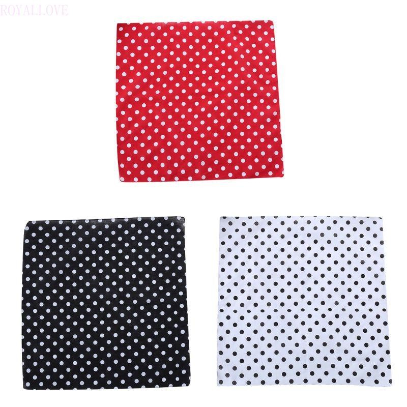 55x55cm Women Unisex Vintage Large Polka Dot Square Scarf Cotton Sport for Head