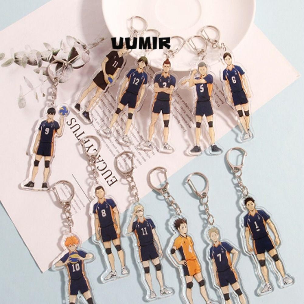 Uumir พวงกุญแจ, อะนิเมะ Haikyuu วอลเลย์บอล Boy Key แหวน, การ์ตูน Hinata Kageyama อะคริลิคทนทานกระเป๋า Charm จี้ของขวัญ