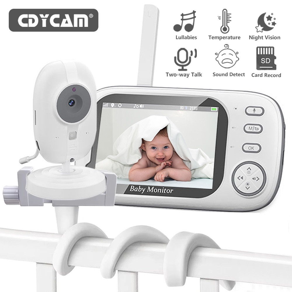 3.5 นิ้ว Baby Monitor พร้อมกล้อง LCD Electronic Babysitter ไร้สาย 2 Way Audio Talk Night Vision วิดีโอ Nanny วิทยุกล้องเด็กพร้อมขาตั้ง
