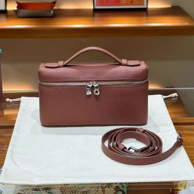T Textured ของแท้หนัง Mini LP กล่องอาหารกลางวันกระเป๋า Soft First Layer Cowhide แบบพกพา Messenger กระเป๋า Influencer สไตล์เดียวกัน Street ยิงคลัทช์ Fe LP333333-1123