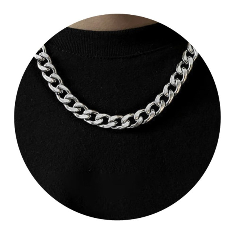 [RSQ] สร้อยคอคิวบาสร้อยคอฮิปฮอปปีใหม่ ins ผู้ชายอินเทรนด์ที่ไม่ซ้ํากันไทเทเนียมเหล็ก Pendantless All