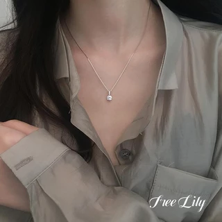 free Lily สร้อยคอแบรนด์ สร้อยคอไม่ลอกไม่ดำของแท้ สร้อยเพชรหรู สร้อยแฟชั่น สร้อยสแตนเลส สร้อยคอเท่ๆ สร้อยคอพร้อมจี้เรียบ