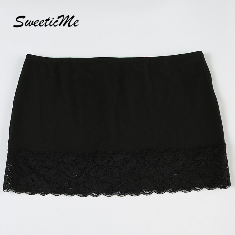 SweeticMe กระโปรงมินิแฟชั่นลําลองลูกไม้เซ็กซี่ทรงเข้ารูป — صورة 8