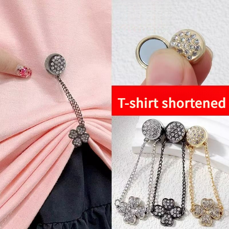 เสื้อผ้า Hem Magnetic Buckle เสื้อยืด/เสื้อเอวแคบ Handy เครื่องมือ Anti-Slip Chain Buckle Strong Fixing Non-Di