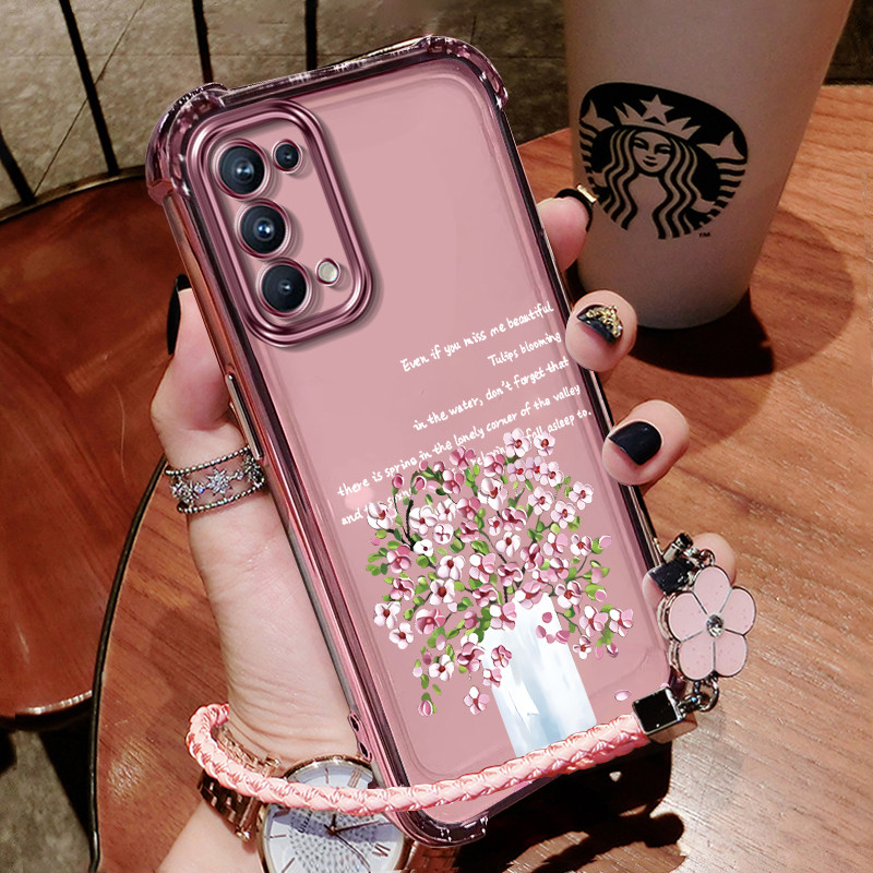 เคส เคสสำหรับโทรศัพท์ OPPO A74 5G A54 5G เคสโทรศัพท์ ปกป้องสี่มุม ป้องกันการตก โปร่งใส TPU เคสนุ่ม sjfsmpzh