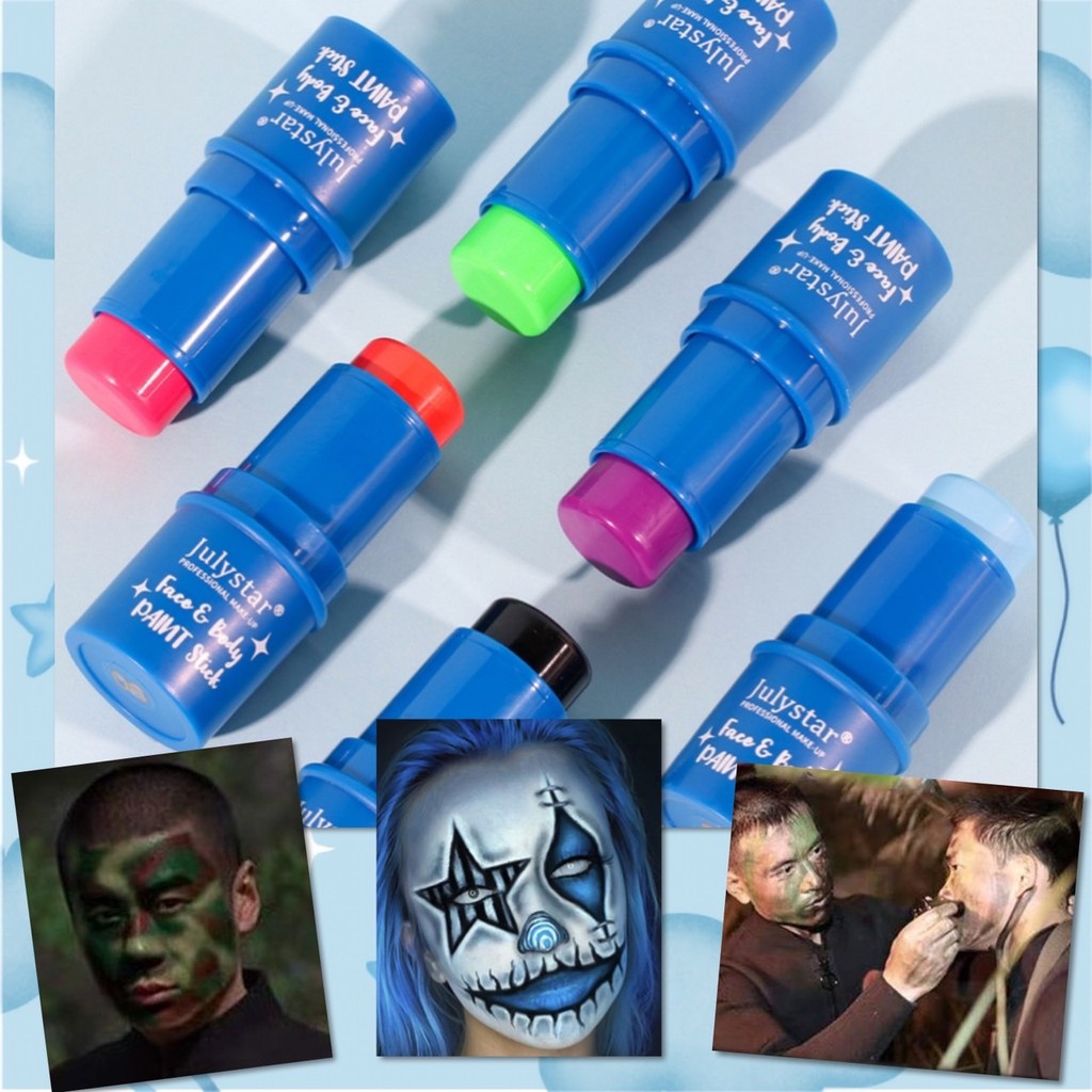 💖 สีทาหน้า เรืองแสง สีพรางหน้า แบบแท่ง สีเพ้นท์หน้า บอดี้เพ้นท์ กิจกรรมปาร์ตี้ ภาคสนาม ไร้สารพิษ ล้างออกง่าย 💖