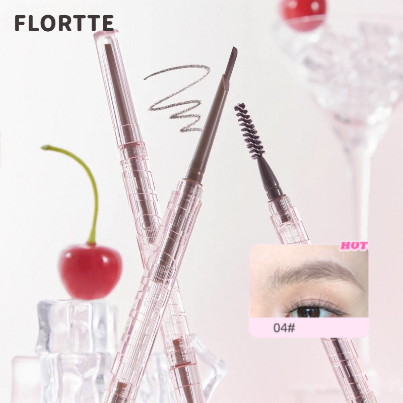 FLORTTE ดินสอเขียนคิ้ว กันน้ําและติดทนนาน เหมาะสําหรับผู้เริ่มต้น