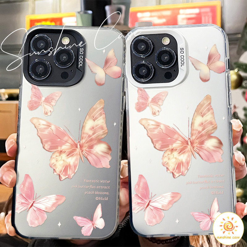 ส่งจากไทย เคสซัมซุง ลายผีเสื้อสีชมพู สวยงาม เคสสำหรับ รูปที่ 3